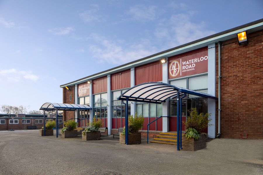 entrance canopies waterloo road school