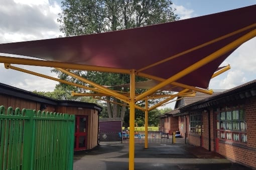 Fabric canopies we manufactured for Holy Trinity School