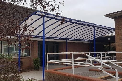 Covered walkway we added to Idsall School