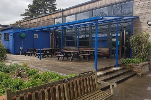 Dining area shelter we installed at R A Butler Academy