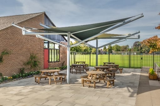 Shade sail we fitted at The Perse School