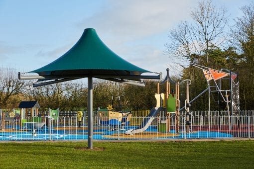 Shade sail we fitted at Ashcott Playing Fields