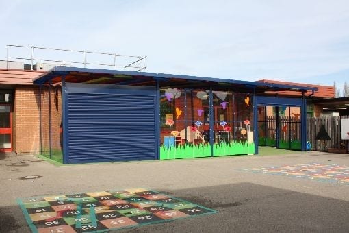 Shelter we installed at Monksdown Primary School