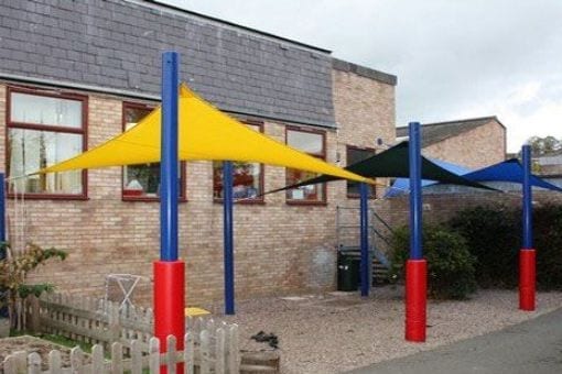 Shade sail we fitted at Ysgol Penygloddfa