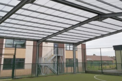 Covered MUGA we installed at Rumworth School