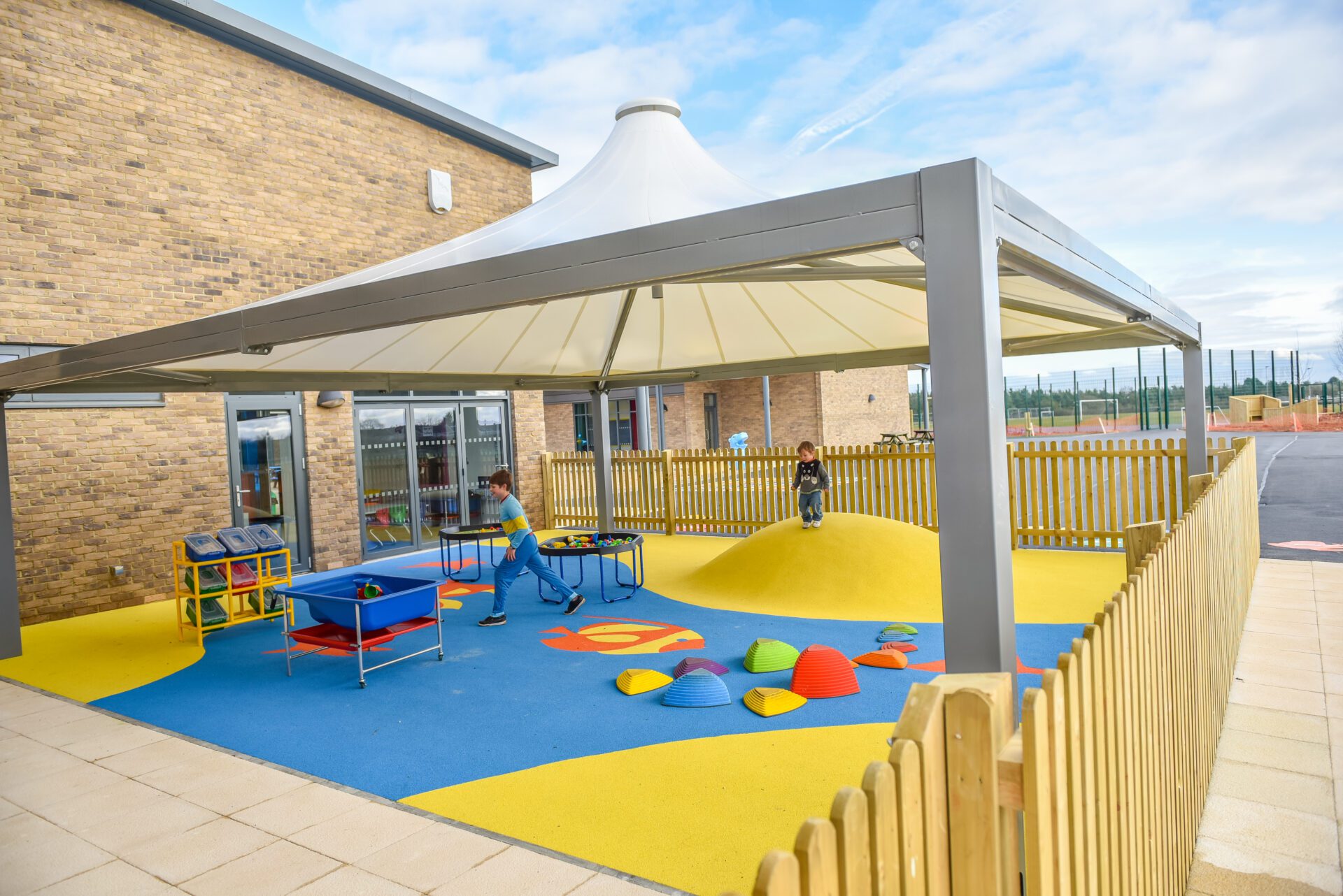 children learning outdoors