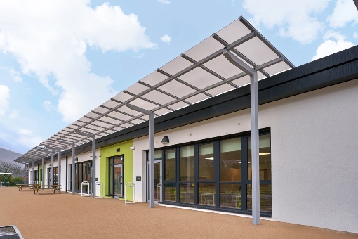 cantilever canopy ysgol gymraeg cwm gwyddon