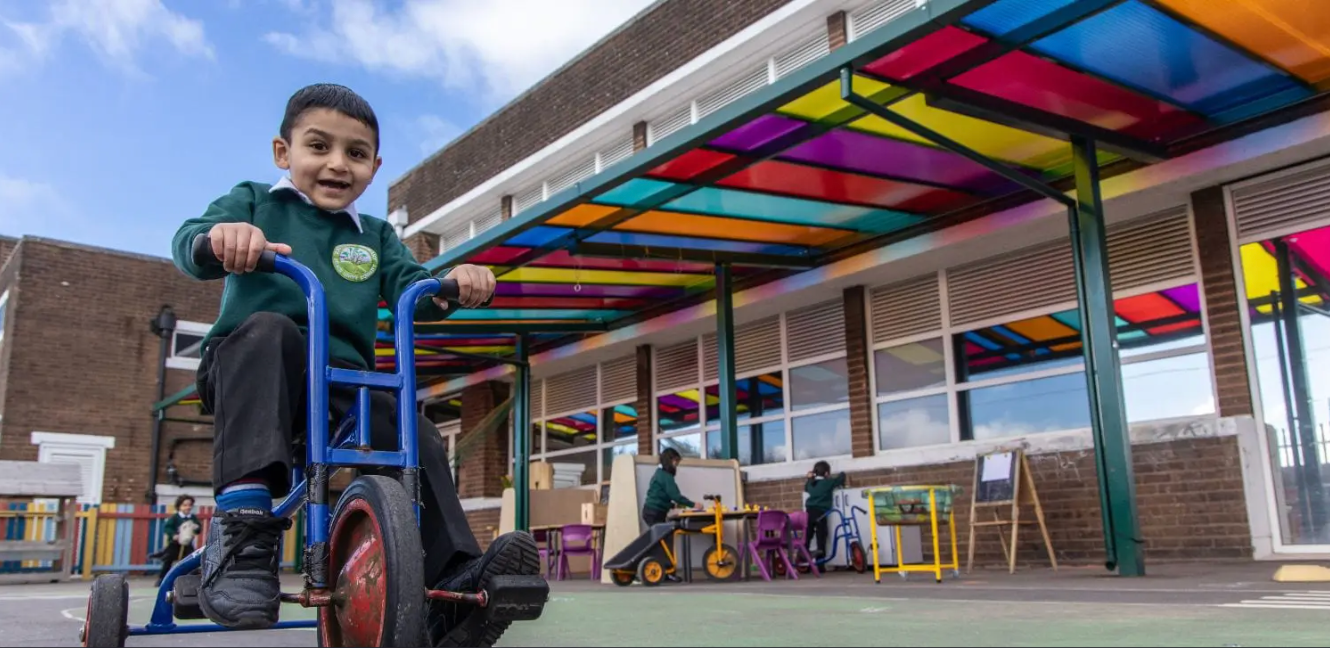 child learning outside