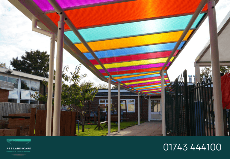 coloured roof canopies brier school