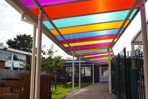 rainbow roof walkway canopy brier